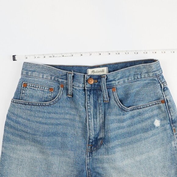 Madewell The Dadjean Denim Cutoff Jean Short Medium Wash  - Size 27 - Picture 6 of 7